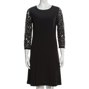 Karl Lagerfeld Lace Sleeve Pleated Bottom Dress